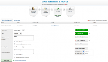 Detail reklamace